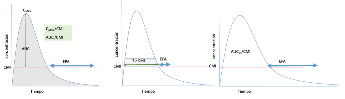 Figura 2. Clasificación farmacodinámica de antimicrobianos.